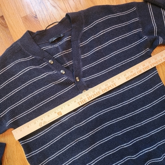 Prana organic cotton wool blend milani sweater dress size large navy stripe - Picture 12 of 13